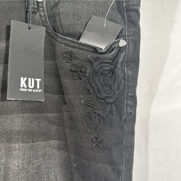 NWT‎ Kut From The Kloth [ 16 ] Mia Embroidered Toothpick Skinny Jeans Grey - Picture 5 of 16